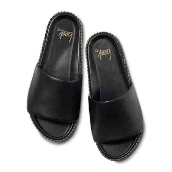 Beek Albatross Textile Leather Platform Sandal Black - Picture 4 of 4